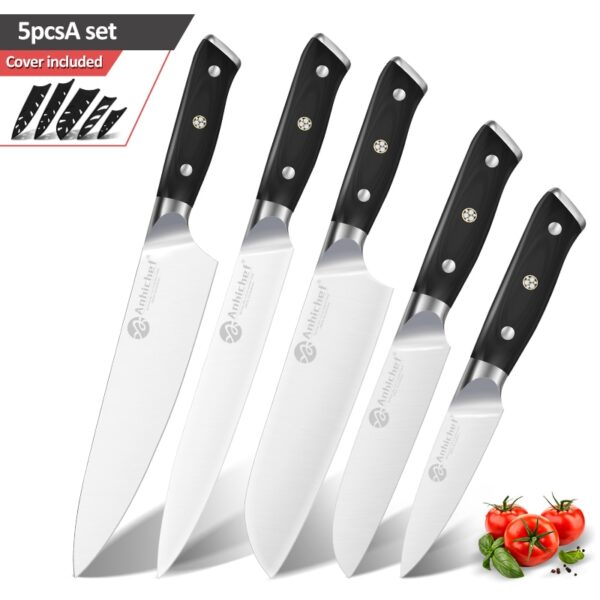 Facas de cozinha japonesa, conjunto de seis facas em aço com referência dos chef Alemanha, de alto carbono. Santoku é a qualidade de cortar, fatiar e picar. - Image 14