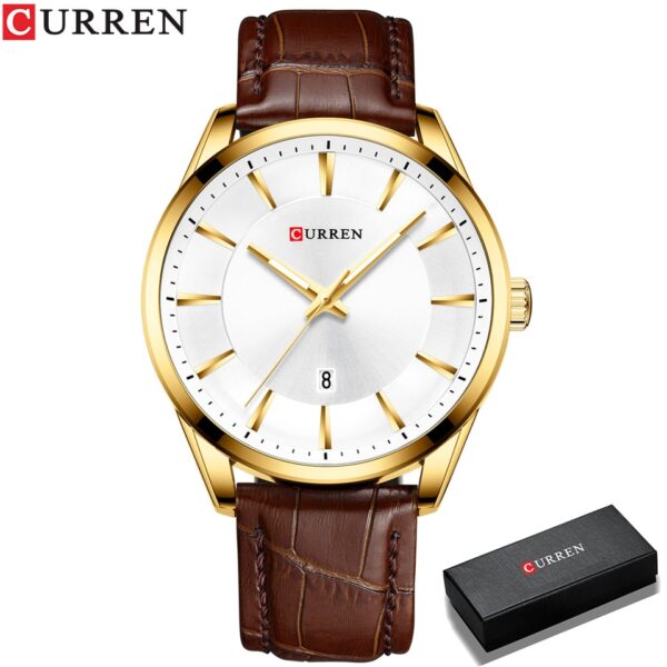 CURREN Novos Relógios de Quartzo para Homens com Pulseira de Couro Relógios de Pulso Masculinos Marcas de Luxo de Negócios. - Image 7