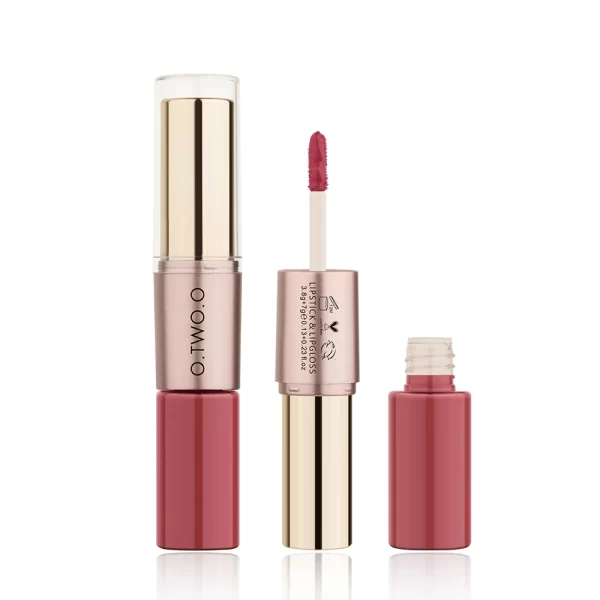 O.TWO.O 2 em 1 Batom Matte Gloss Cosméticos À Prova D'Água Pintalabios Batom Mate Lábios Maquiagem Rouge 12 Cores Batom - Image 2