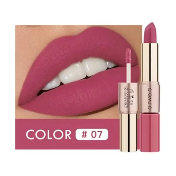 O.TWO.O 2 em 1 Batom Matte Gloss Cosméticos À Prova D'Água Pintalabios Batom Mate Lábios Maquiagem Rouge 12 Cores Batom - Image 11