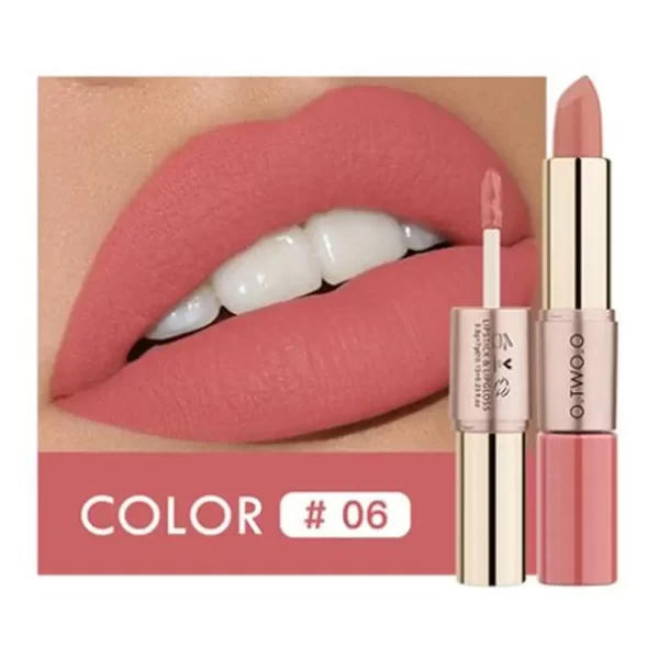 O.TWO.O 2 em 1 Batom Matte Gloss Cosméticos À Prova D'Água Pintalabios Batom Mate Lábios Maquiagem Rouge 12 Cores Batom - Image 12