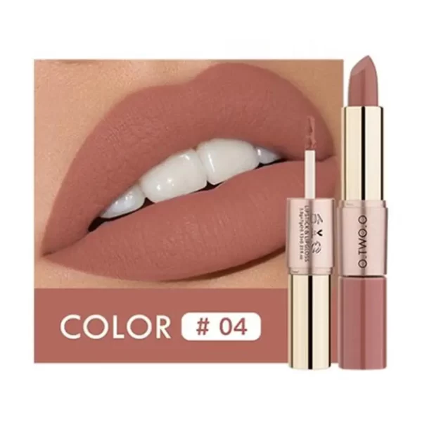 O.TWO.O 2 em 1 Batom Matte Gloss Cosméticos À Prova D'Água Pintalabios Batom Mate Lábios Maquiagem Rouge 12 Cores Batom - Image 14