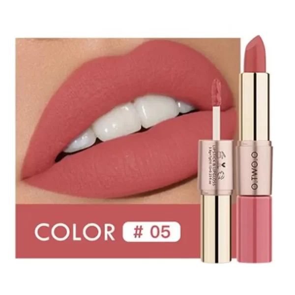 O.TWO.O 2 em 1 Batom Matte Gloss Cosméticos À Prova D'Água Pintalabios Batom Mate Lábios Maquiagem Rouge 12 Cores Batom - Image 13