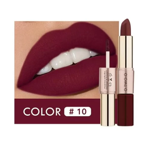 O.TWO.O 2 em 1 Batom Matte Gloss Cosméticos À Prova D'Água Pintalabios Batom Mate Lábios Maquiagem Rouge 12 Cores Batom - Image 8