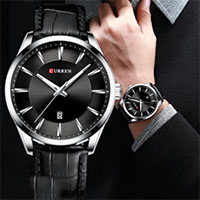 CURREN Novos Relógios de Quartzo para Homens com Pulseira de Couro Relógios de Pulso Masculinos Marcas de Luxo de Negócios.