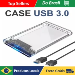 Case para HD Externo 2,5" USB 3.0 (6 Gbps) – Compatível com Notebook, PS4, Xbox One e PC